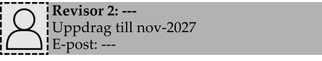 Revisor 2: --- Uppdrag till nov-2027 E-post: ---