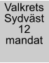 Valkrets Sydväst 12 mandat